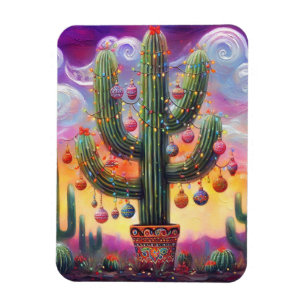 Magnet Flexible Noël dans le désert Sud-Ouest Saguaro Cactus