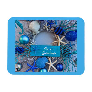 Magnet Flexible Noël de Noël des coquillages côtiers tropicaux