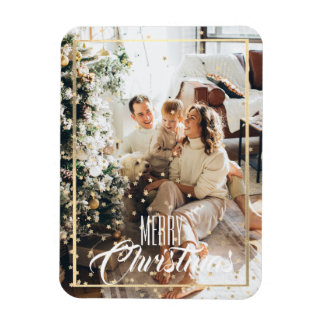 Magnet Flexible Noël étoile d'or confetti photo vacances