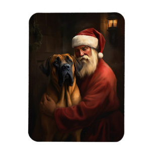 Magnet Flexible Noël festif Rhodesian Ridgeback Santa Claus