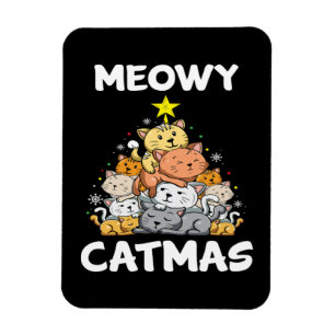 Magnet Flexible Noël Meowy Catmas Amoureux des chats Drôle cadeau