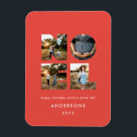 Magnet Flexible Noel Noël bold moderne 4 photo simple Holiday<br><div class="desc">Amusement coloré Noel Noël typographie 4 photo de vacances design. Les couleurs rouge,  vert,  bleu marine,  noir et rose sont disponibles.</div>