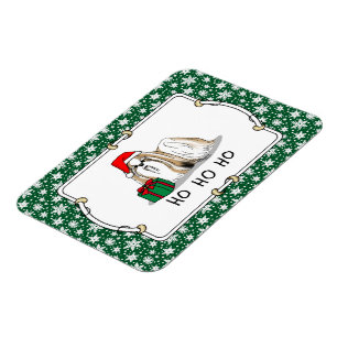Magnet Flexible Noël Santa Hat Chih Tzu (blanc tan) Chien mignonne