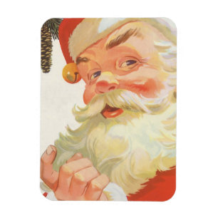 Magnet Flexible Noël vintage, joyeux Père Noël avec un secret