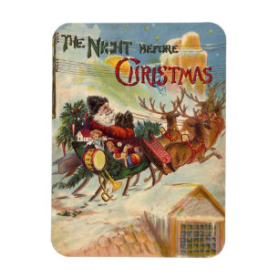 Magnet Flexible Noël Vintage, La Nuit Avant Noël