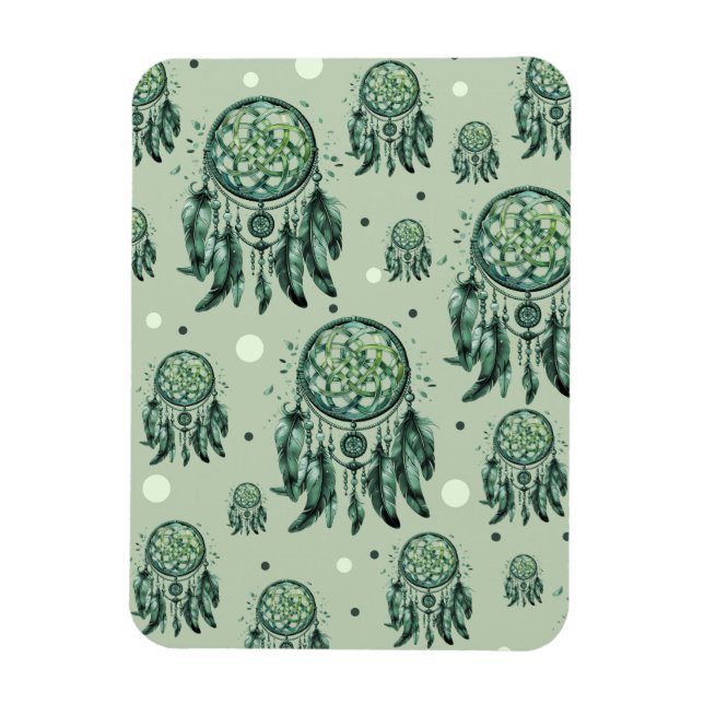 Magnet Flexible Nœud celtique attrape-rêves vert (Vertical)