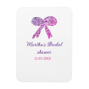 Magnet Flexible Nœud rose violet scintillement paillettes nom de l