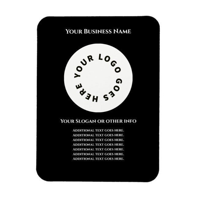 Magnet Flexible Noir ajoutez votre propre texte et logo (Vertical)