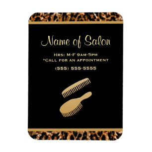 Magnet Flexible Noir élégant de brosse et salon de coiffure de