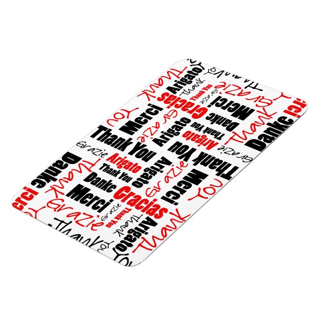 Magnet Flexible Noir et rouge Merci Mot Cloud (Côté Gauche)