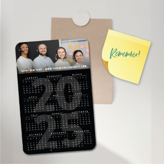 Magnet Flexible Noir moderne 2023 Calendrier Simple Vacances Photo