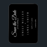 Magnet Flexible Noir noir simple Noir mariage Enregistrer la date<br><div class="desc">Mariage noir et blanc classique simple Enregistrer l'aimant de date</div>