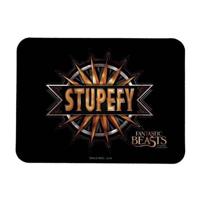 Magnet Flexible Noir & Or Stupefy Spell Graphisme (Horizontal)