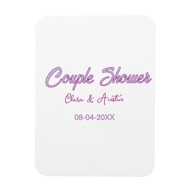 Magnet Flexible nom de douche de couple date gris tendance simple  (Vertical)