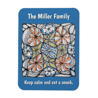 Magnet Flexible Nom de famille personnalisé Restez calme et mangez
