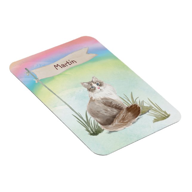 Magnet Flexible Nom personnalisé Animal de chat de Sibérie (Côté Droit)