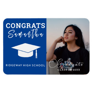 Magnet Flexible Nom personnalisé, Année Photo de graduation person