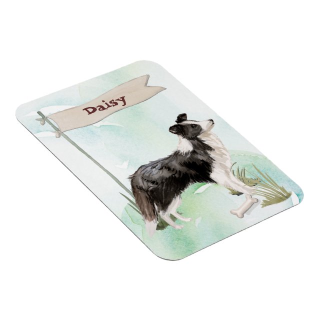 Magnet Flexible Nom personnalisé Border Collie Chien de compagnie (Côté Droit)