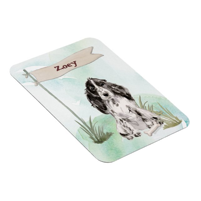 Magnet Flexible Nom personnalisé Cocker Spaniel Pet Chien (Côté Droit)