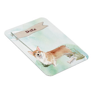 Magnet Flexible Nom personnalisé Corgi Chien de compagnie