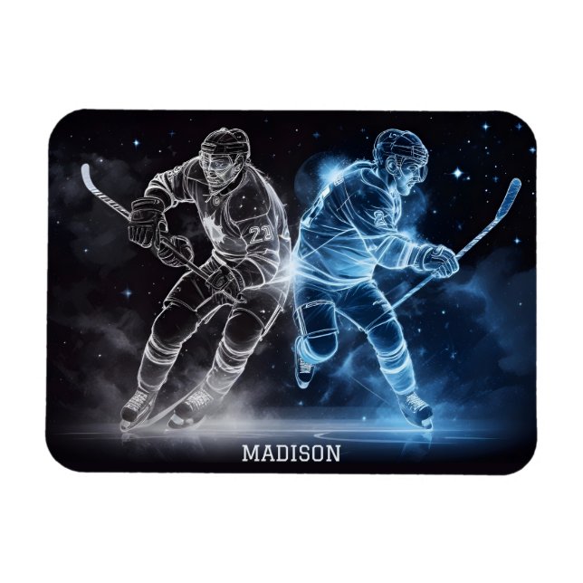 Magnet Flexible Nom personnalisé Hockey sur glace (Horizontal)