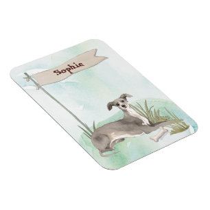 Magnet Flexible Nom personnalisé Italien Greyhound Animal Chien