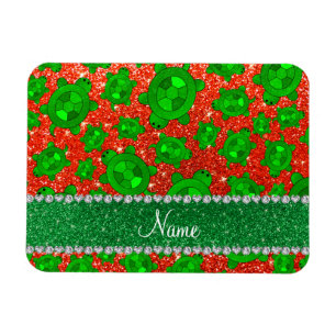Magnet Flexible Nom personnalisé neon orange parties scintillant t