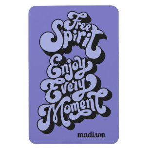 Magnet Flexible Nom personnalisé Rétro "Esprit libre"