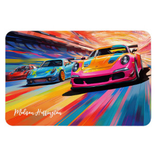 Magnet Flexible Nom personnalisé Sportscars colorés
