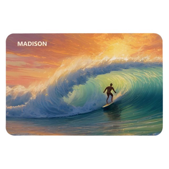 Magnet Flexible Nom personnalisé Surf (Horizontal)