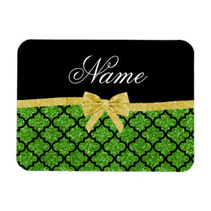 Magnet Flexible Nom personnalisé vert clair parties scintillant ma