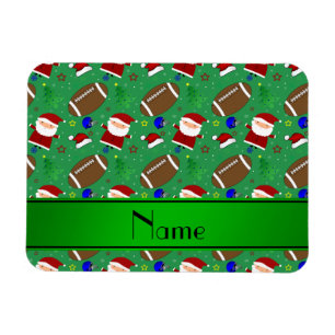 Magnet Flexible Nom personnel de football vert noël