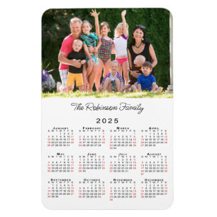 Magnet Flexible Nom photo personnalisable Calendrier 2025