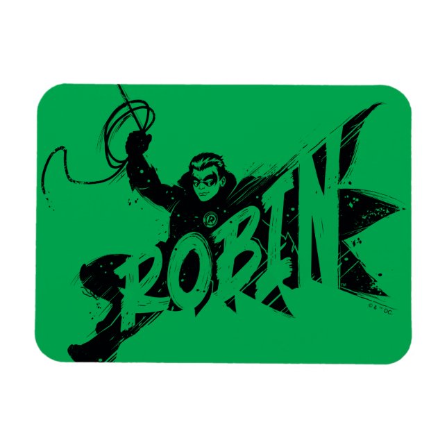 Magnet Flexible Nom Pinceau Encre Robin (Horizontal)