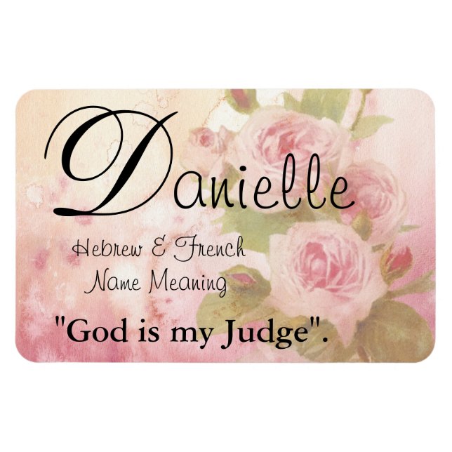 Magnet Flexible Nom Signification Aimant : Danielle, Dieu est mon  (Horizontal)