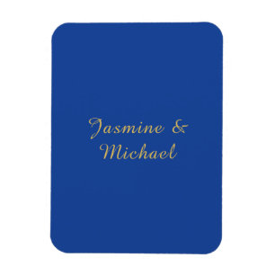 Magnet Flexible Noms de couple de calligraphie chic adorables bleu