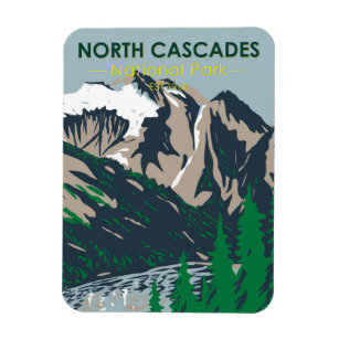 Magnet Flexible North Cascades Parc national Mont Triumph Vintage