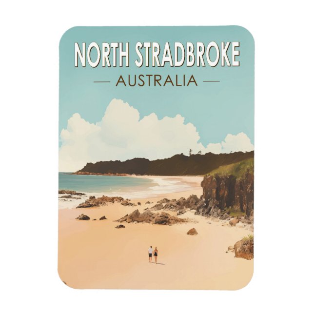 Magnet Flexible North Strada Island Australie Travel Art Retro (Vertical)
