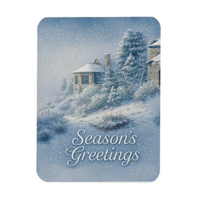 Magnet Flexible Nostalgic North Rim Lodge Winter Scenery (Vertical)