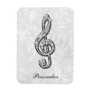 Magnet Flexible Note musicale Diamond personnalisée Floral Damask