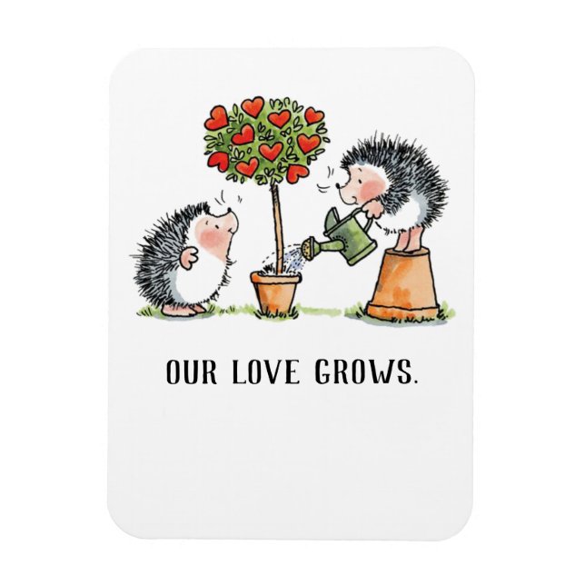 Magnet Flexible Notre amour pousse des hérissons (Vertical)