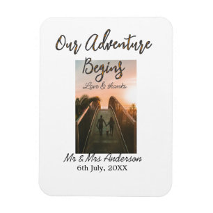 Magnet Flexible Notre aventure commence couple photo amour & merci