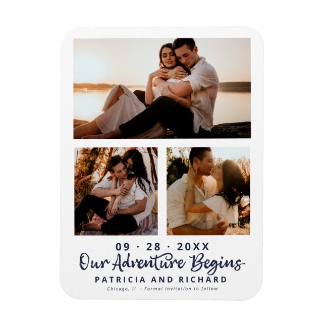 Magnet Flexible Notre Aventure Commence Le Mariage Enregistrer La  (Vertical)