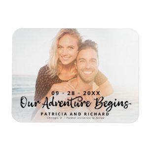 Magnet Flexible Notre aventure commence Photo Enregistrer la date