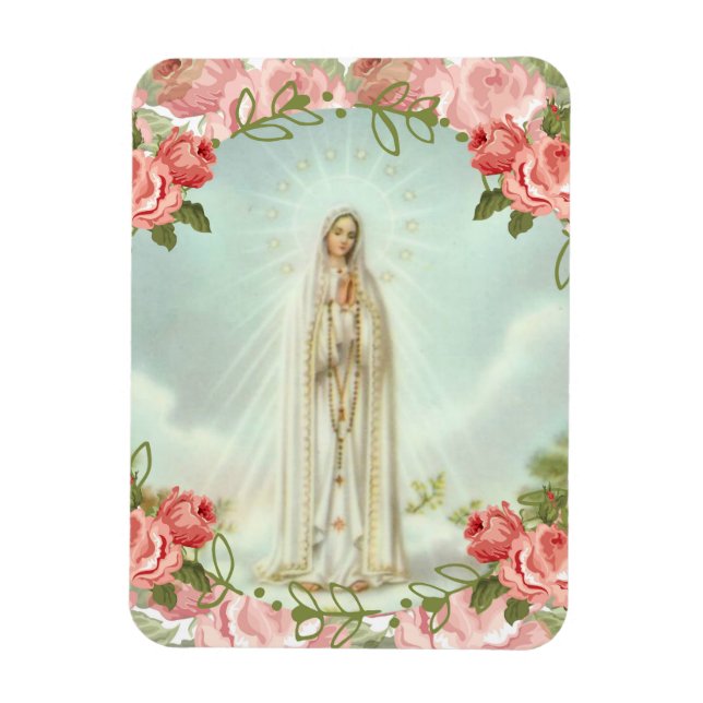 Magnet Flexible Notre-Dame de Fatima Roses roses roses (Vertical)