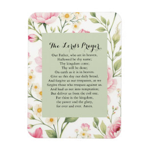 Magnet Flexible Notre Père Floral Inspiration Chrétienne