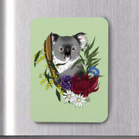 Nounours Koala Mignon Vert Flore Faune Australienn