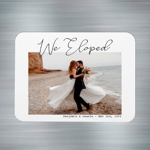 Magnet Flexible Nous Avons Elopé Minimal Simple Script Photo Elope