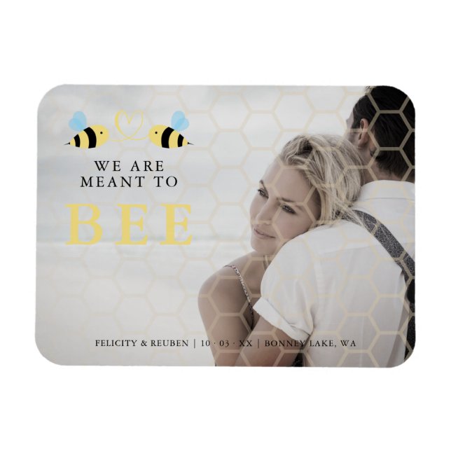 Magnet Flexible Nous Devons Être Cité Drôle Deux Abeilles Mariage (Horizontal)