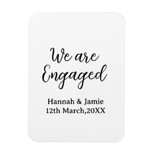 Magnet Flexible Nous sommes fiancés nom date calligraphiestylé